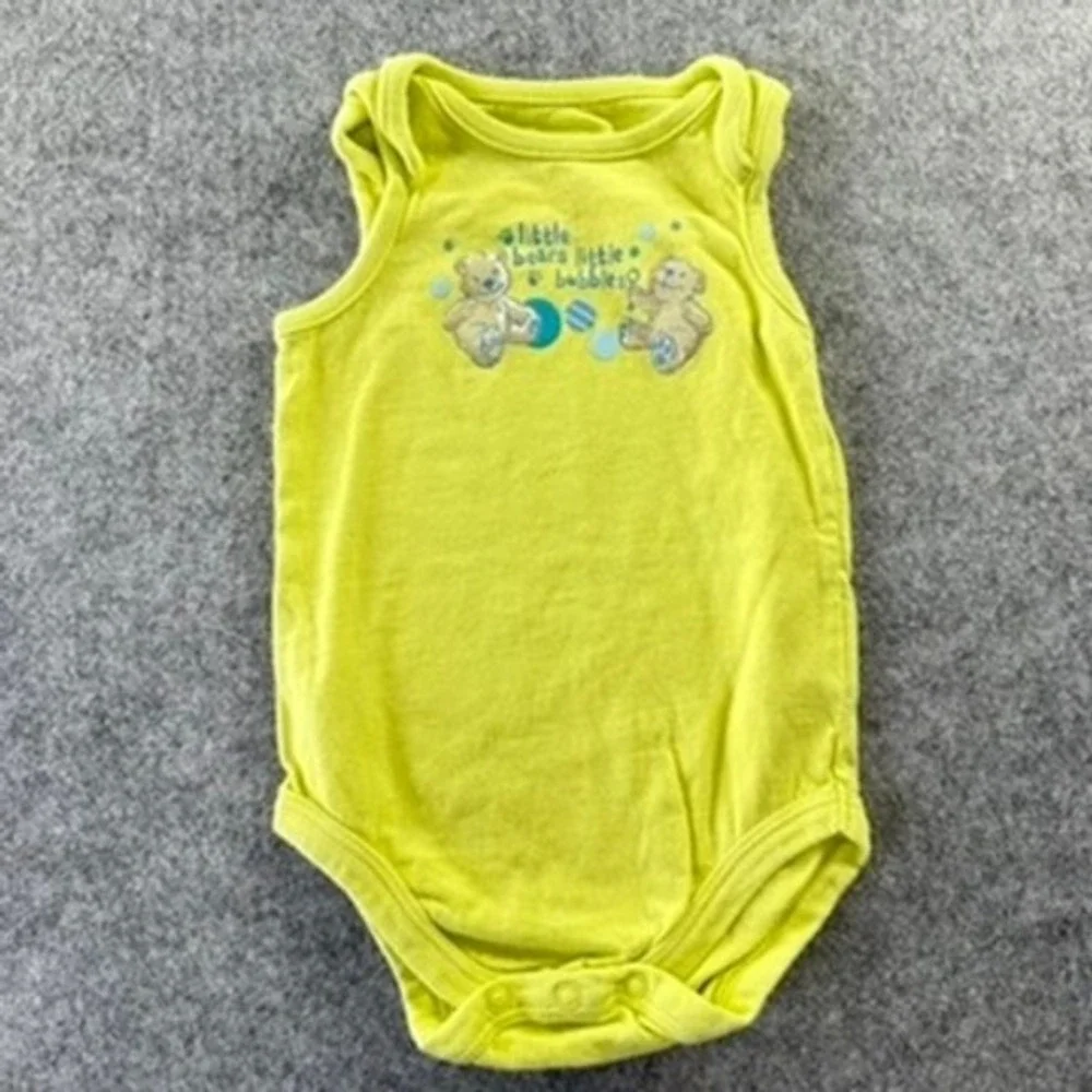 Vintage Adorable Weeplay Baby Bodysuit Lot 4pc Turtle Cow Bear Animal Print 0-9M